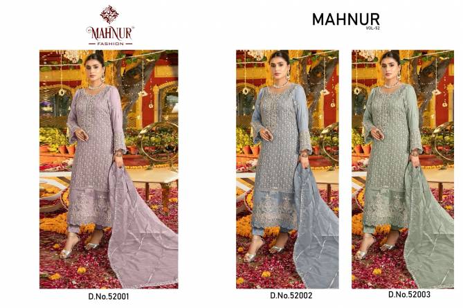 Mahnur Vol 52 Organza Embroidery Pakistani Suits Wholesale Shop In Surat
